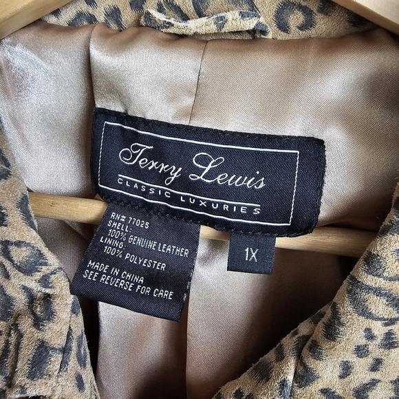 Vintage Y2k NEW Terry Lewis Genuine Leather Leopard Print Women's Jacket - Picture 5 of 6